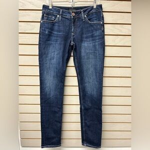 Silver Jeans Women's Dark Blue Boyfriend Jeans